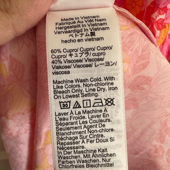 Gwyneth V-neck cupro-blend slip dress in pink limone print - Picture 6 of 9